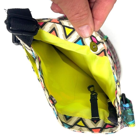 KAVU Vibrant Geometric Tropical Medium Purse Shoulder Rope Bag Corded Strap - Picture 6 of 9